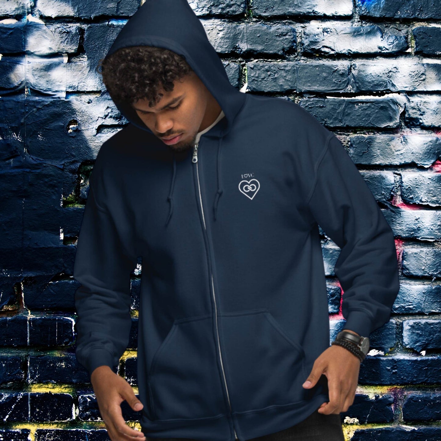 HOODIE CON CAPUCHA Y CREMALLERA HOMBRE INFINITE
