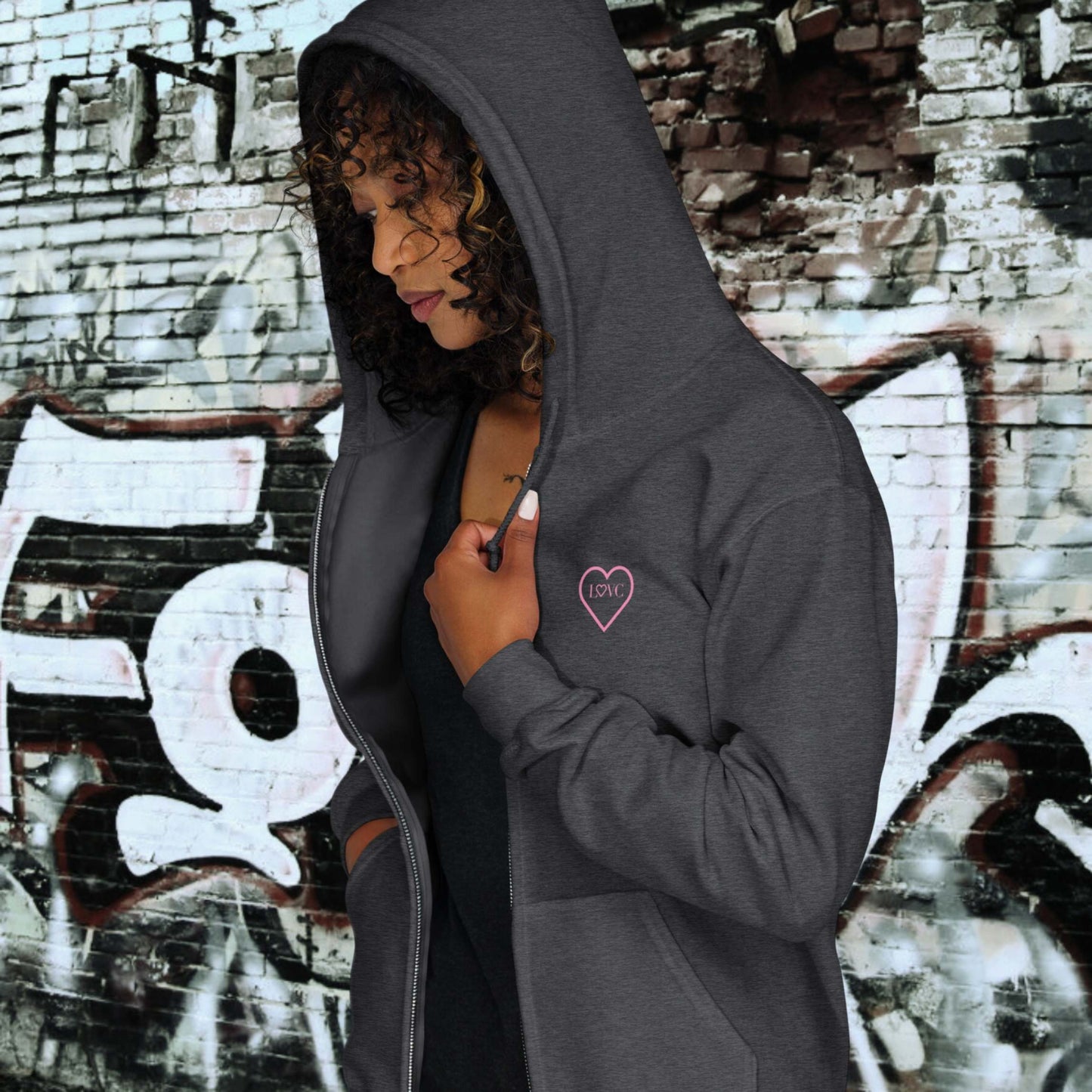 HOODIE CON CAPUCHA Y CREMALLERA MUJER COOL