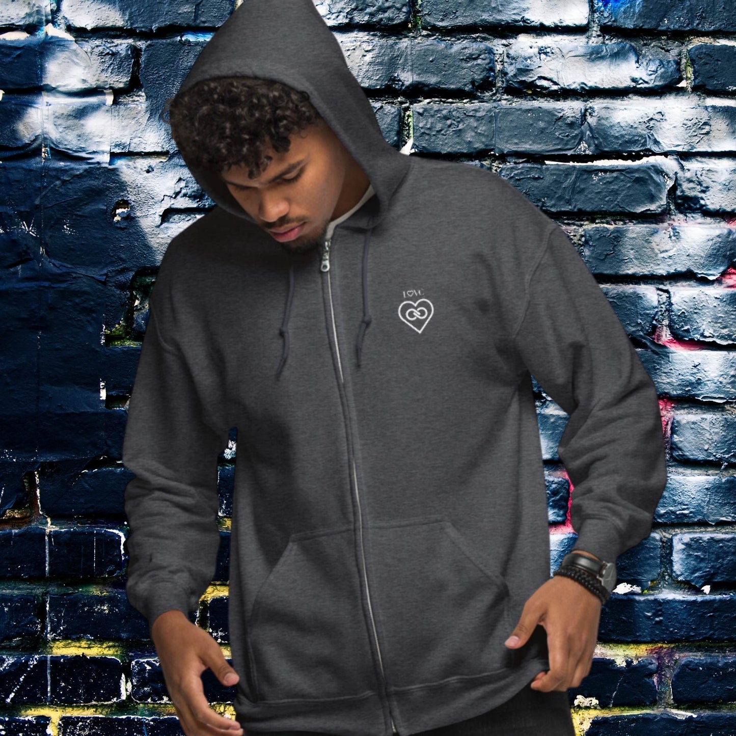 HOODIE CON CAPUCHA Y CREMALLERA HOMBRE INFINITE