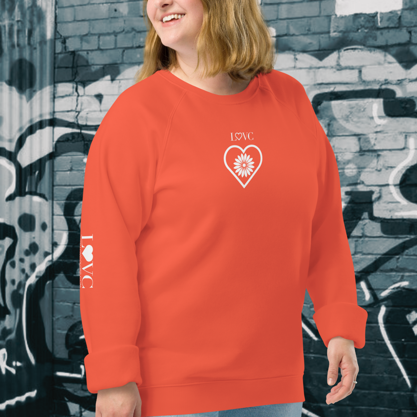 SUDADERA ORGÁNICA MUJER FLOWER LOGO MANGA