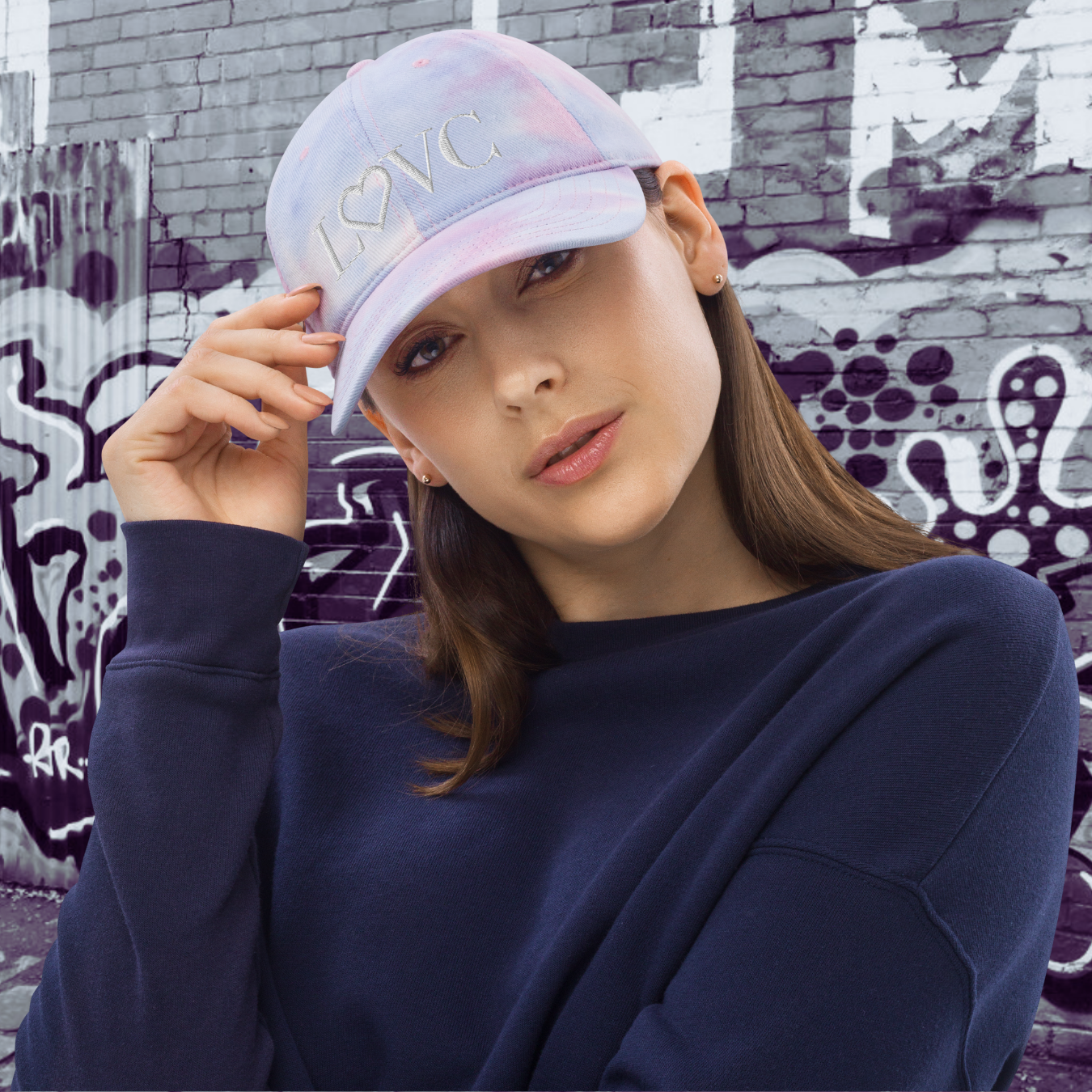 GORRA CON EFECTO TIE DYE MUJER LOGO BLANCO