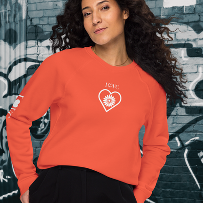SUDADERA ORGÁNICA MUJER FLOWER LOGO MANGA