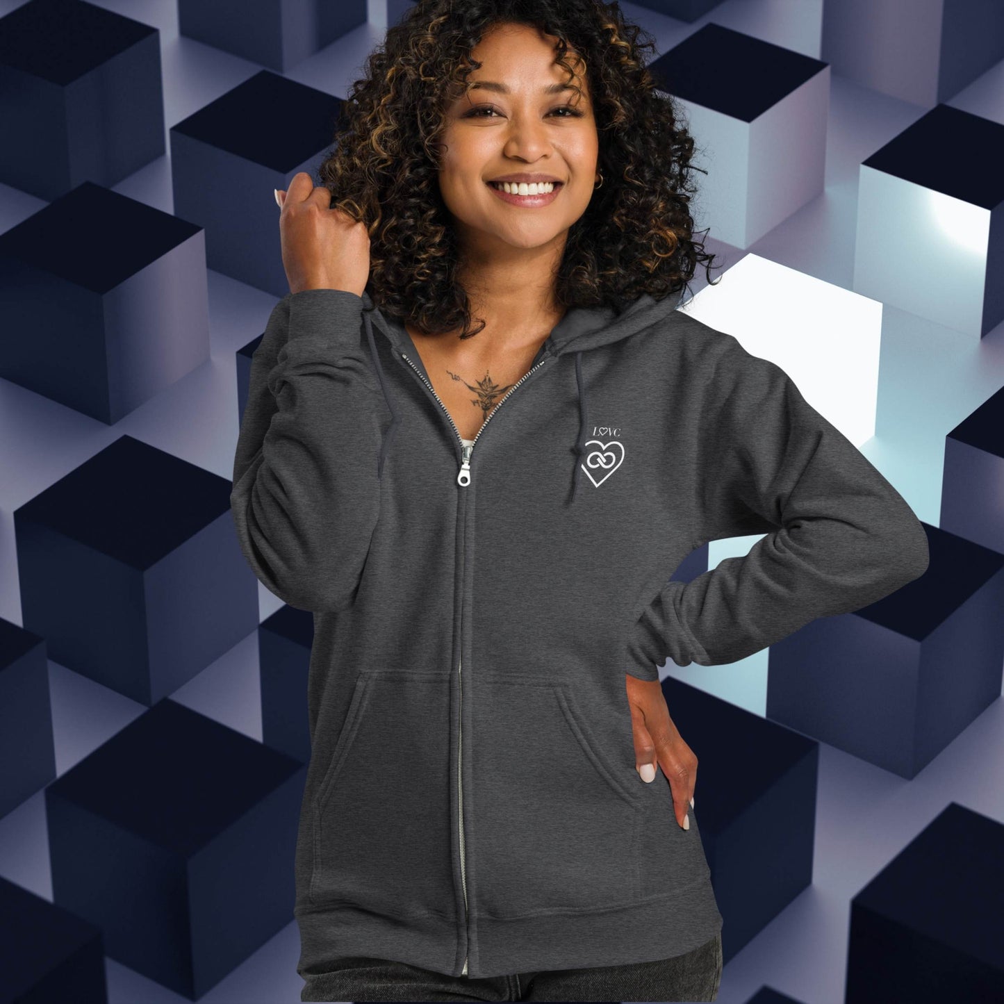 HOODIE CON CAPUCHA Y CREMALLERA MUJER INFINITE